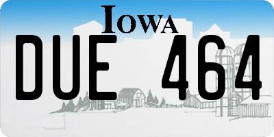 IA license plate DUE464