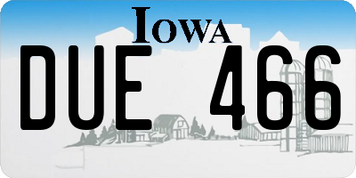 IA license plate DUE466