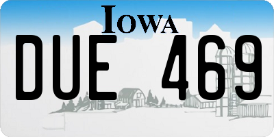 IA license plate DUE469