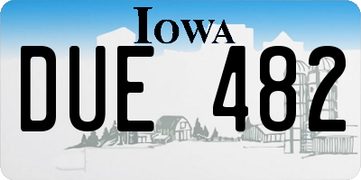 IA license plate DUE482