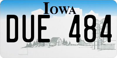 IA license plate DUE484