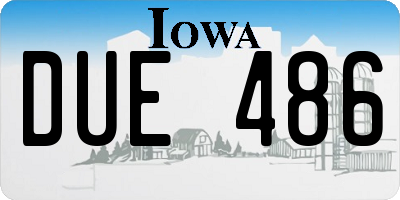 IA license plate DUE486
