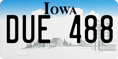 IA license plate DUE488