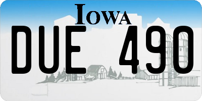 IA license plate DUE490