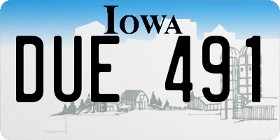 IA license plate DUE491