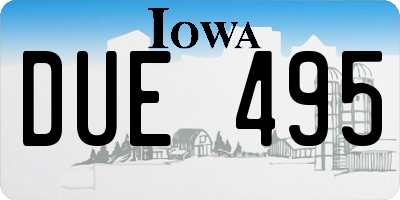 IA license plate DUE495