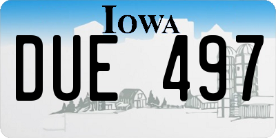 IA license plate DUE497