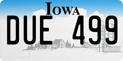 IA license plate DUE499