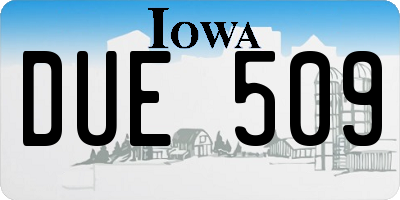 IA license plate DUE509