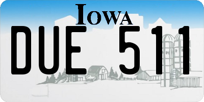 IA license plate DUE511