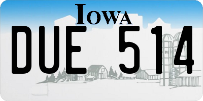 IA license plate DUE514