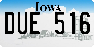 IA license plate DUE516