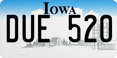 IA license plate DUE520