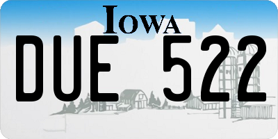 IA license plate DUE522