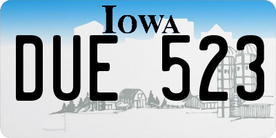 IA license plate DUE523