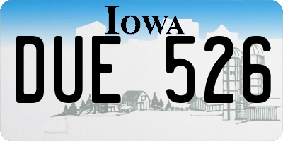 IA license plate DUE526