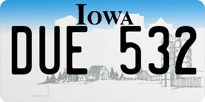 IA license plate DUE532