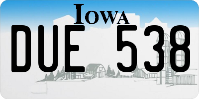 IA license plate DUE538