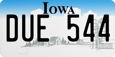 IA license plate DUE544