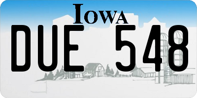 IA license plate DUE548
