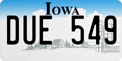 IA license plate DUE549