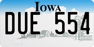 IA license plate DUE554