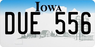 IA license plate DUE556