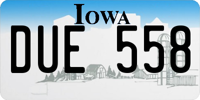 IA license plate DUE558