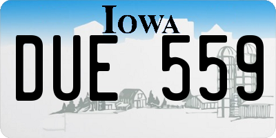 IA license plate DUE559