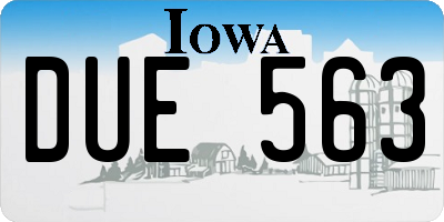 IA license plate DUE563