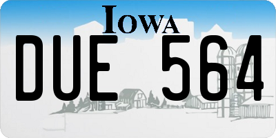 IA license plate DUE564