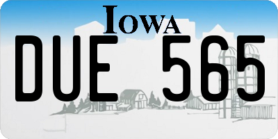 IA license plate DUE565