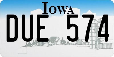 IA license plate DUE574