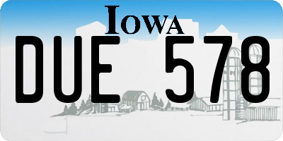 IA license plate DUE578