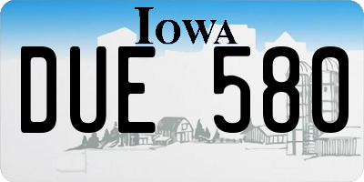 IA license plate DUE580