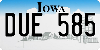 IA license plate DUE585