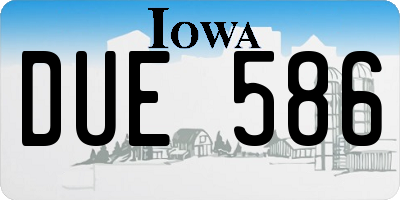 IA license plate DUE586
