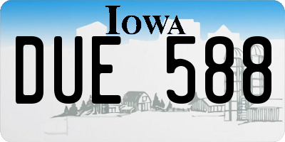 IA license plate DUE588