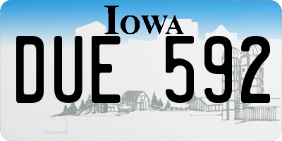 IA license plate DUE592