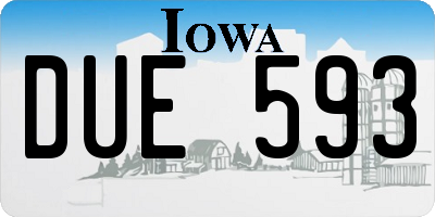 IA license plate DUE593