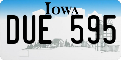 IA license plate DUE595