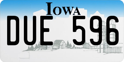 IA license plate DUE596