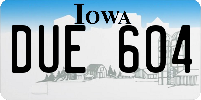IA license plate DUE604