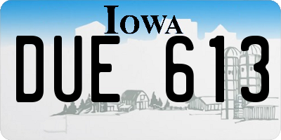 IA license plate DUE613