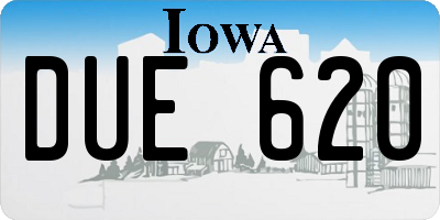 IA license plate DUE620