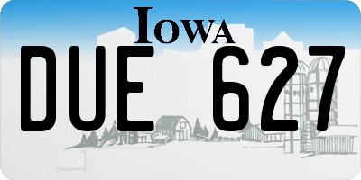 IA license plate DUE627