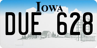IA license plate DUE628