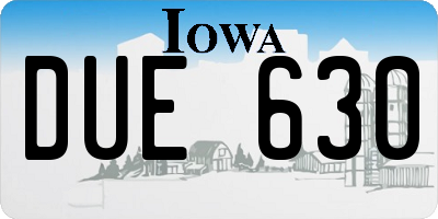 IA license plate DUE630