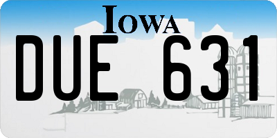 IA license plate DUE631