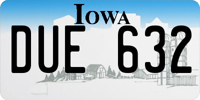 IA license plate DUE632